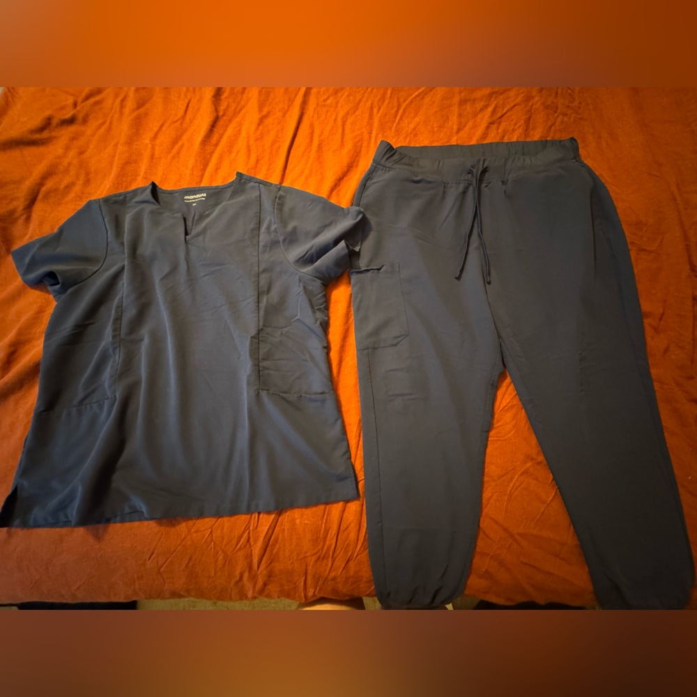 Mandala Scrubs, Navy Blue, 2xl